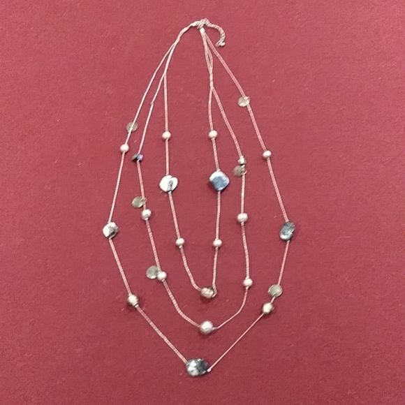 5 for $25 Fashion Jewelry Necklace Multi Strand Natural Stones Beads Silver - Picture 2 of 7